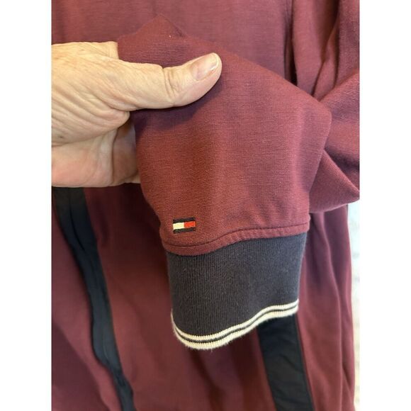 Tommy Hilfiger Burgundy Navy Zip L/G Streetwear Y2K Track Jacket - Picture 7 of 12